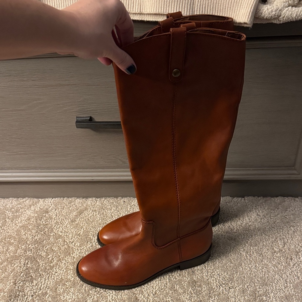 NWT INC Tan Leather Riding Boots